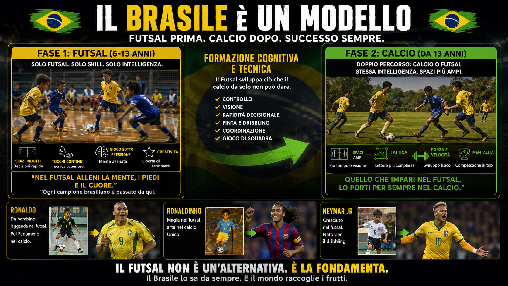 Il modello brasiliano: futsal prima, calcio dopo